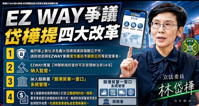 再揭EZ WAY四大真相 林岱樺提出四大改革主張訴求回歸公營